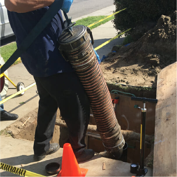 Man working on water pipes