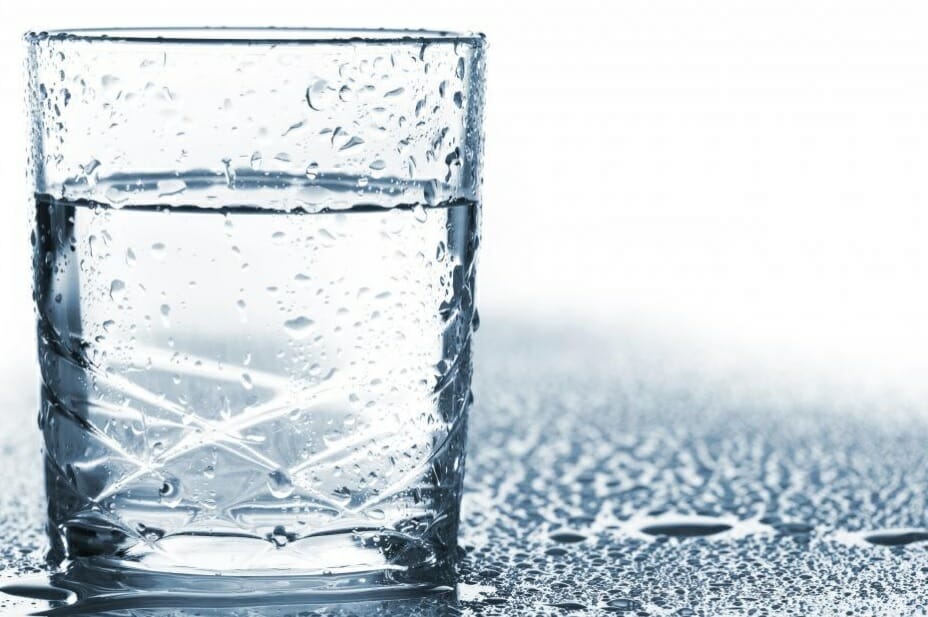 Close up shot of a glass of water