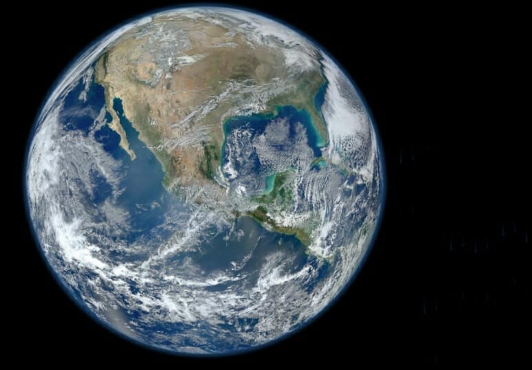 Shot of Earth from outer space