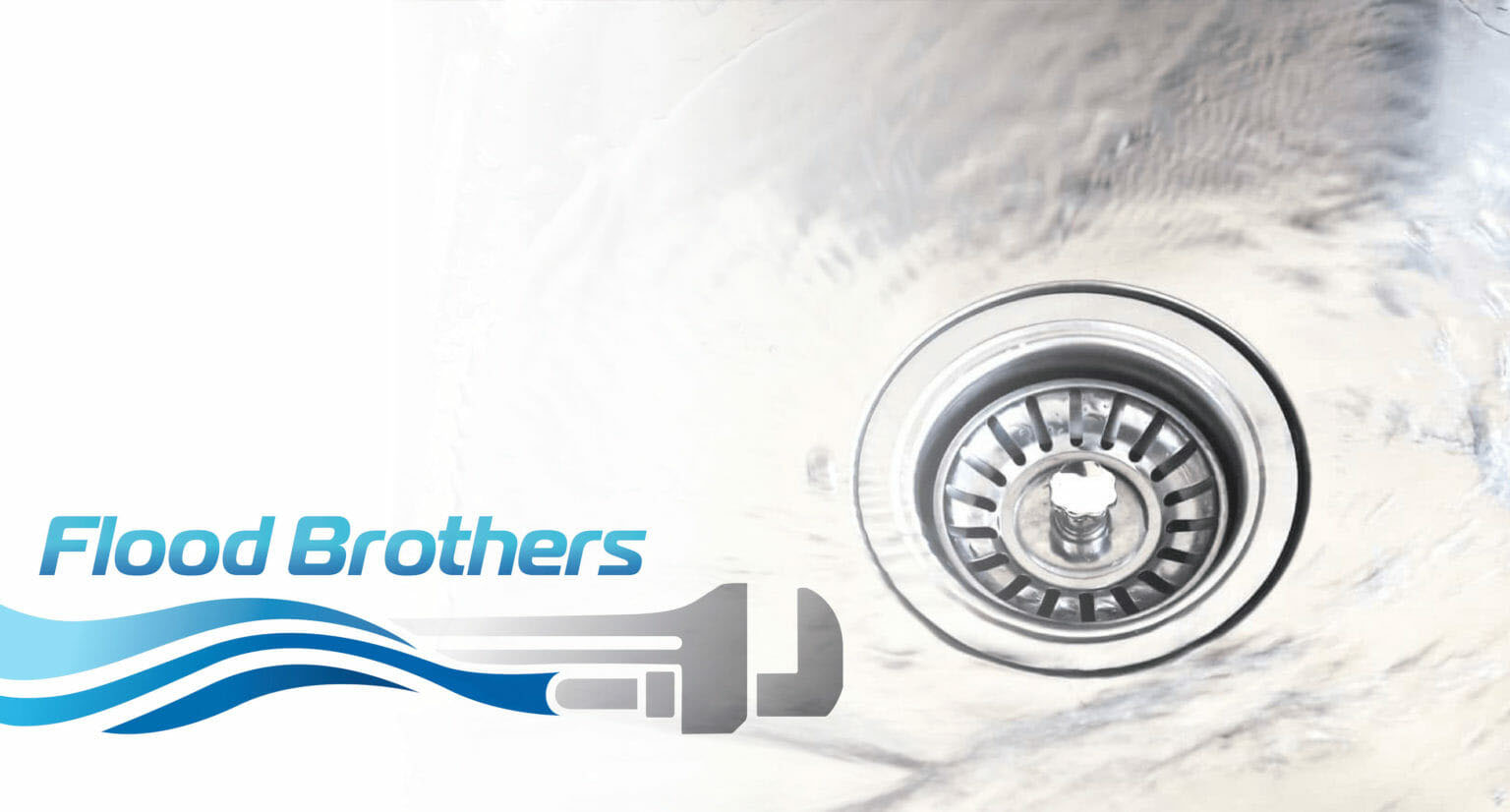 Flood Brothers logo with kitchen sink drain