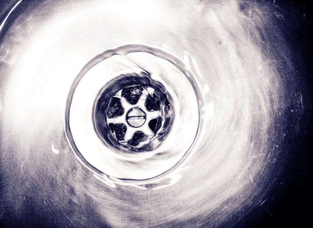 Focused shot of a drain