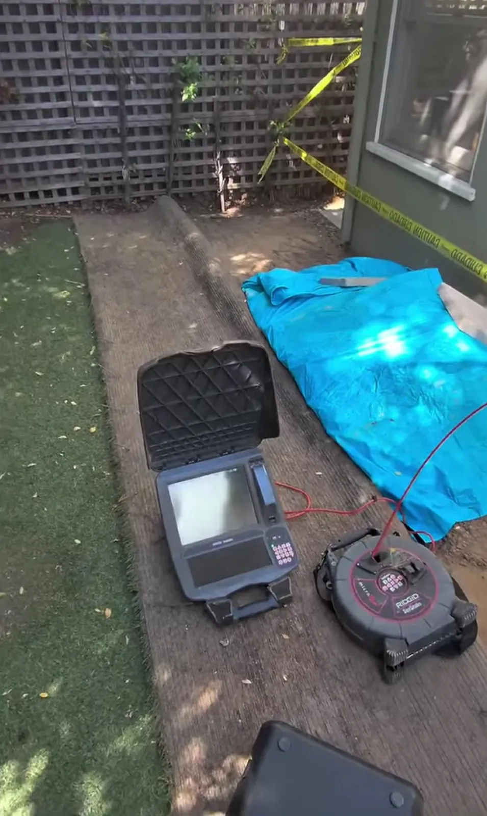 Flood Brothers sewer camera set up for a line inspection